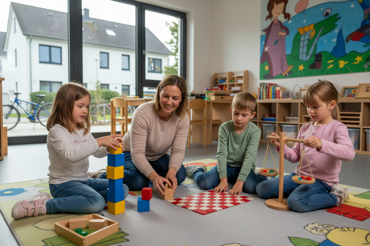 Alltagssituationen zeigen, wie Kinder Mengen, Muster und erste Rechenwege praktisch entdecken.