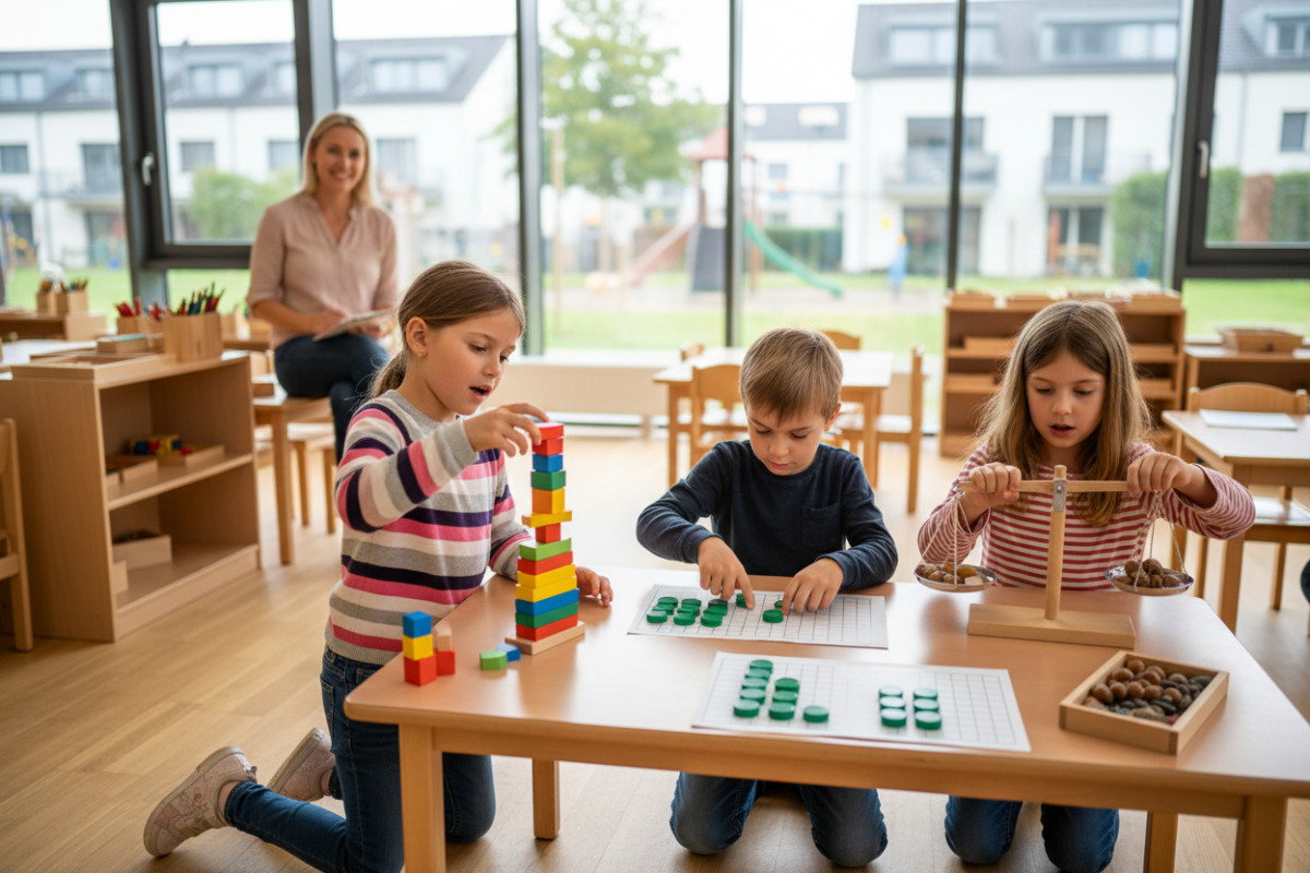 Alltagssituationen zeigen, wie Kinder Mengen, Muster und erste Rechenwege praktisch entdecken.