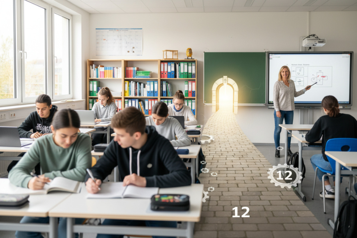 Abb. Je nach Schulmodell führt der Weg nach oder dreizehn Schuljahren zum Abitur.