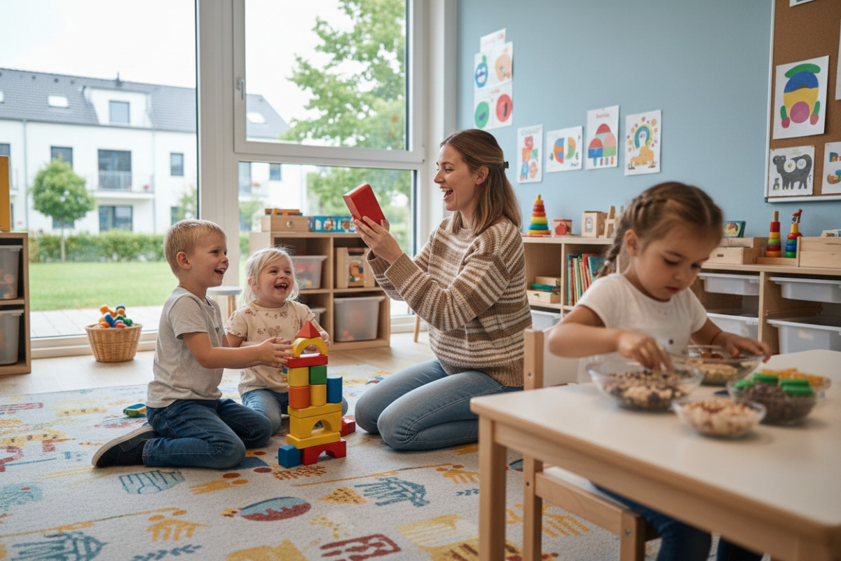 Die zeigen einfache Spiele für Aufmerksamkeit, Sprache, Bewegung und Feinmotorik im gemeinsamen Alltag.