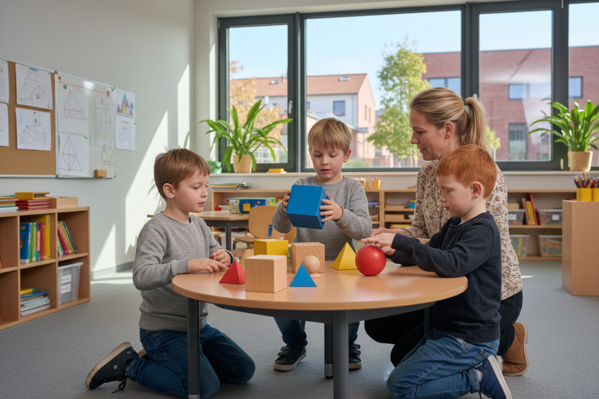 Abb. Geometrie wird verständlich, wenn Kinder Formen anfassen, bewegen und beschreiben dürfen.