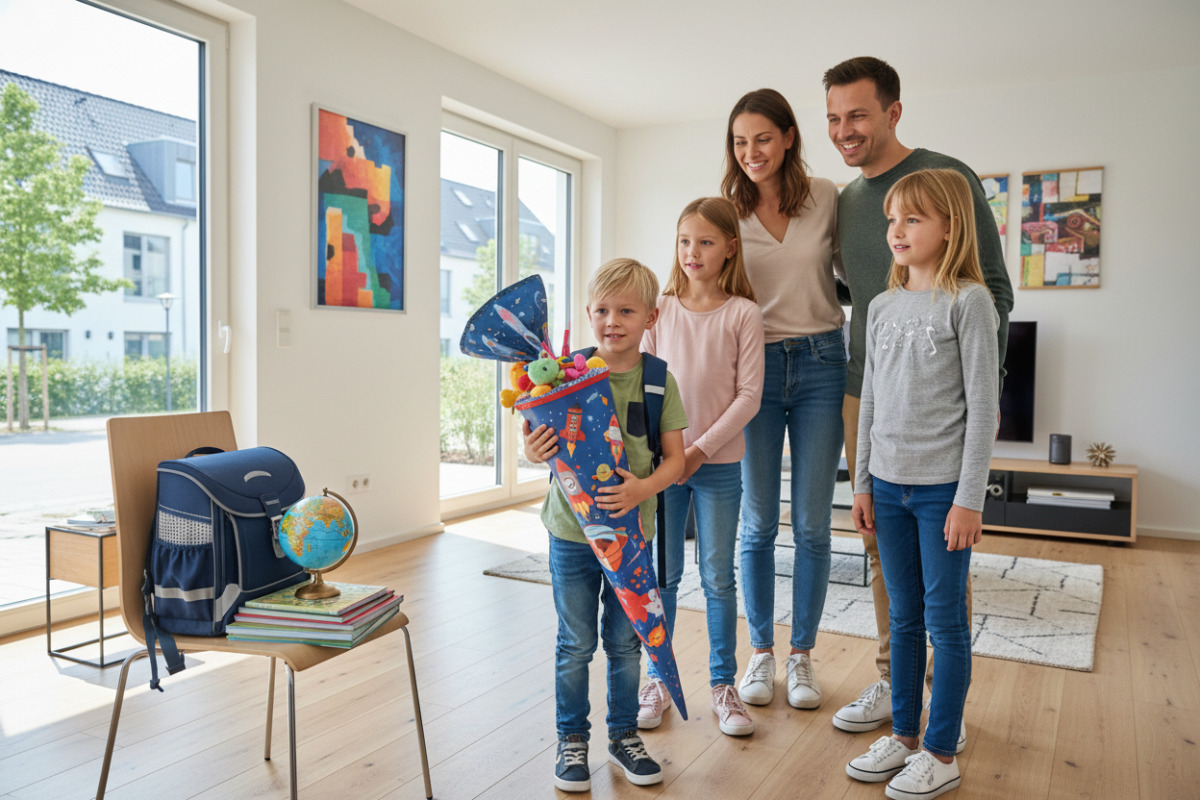 Abb. Die Schultüte gehört für Familien zum feierlichen Beginn der Schulzeit.
