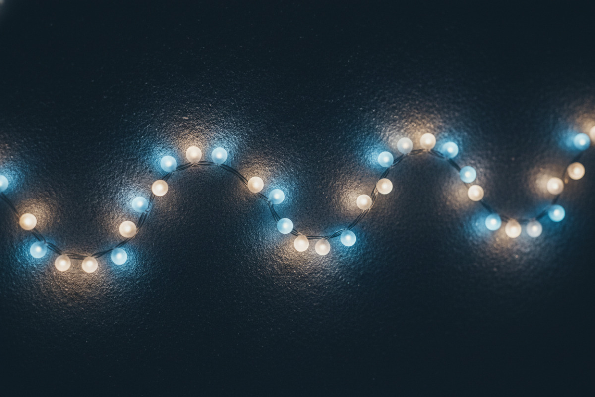 Farbmuster wie eine kleine Winter-Lichterkette