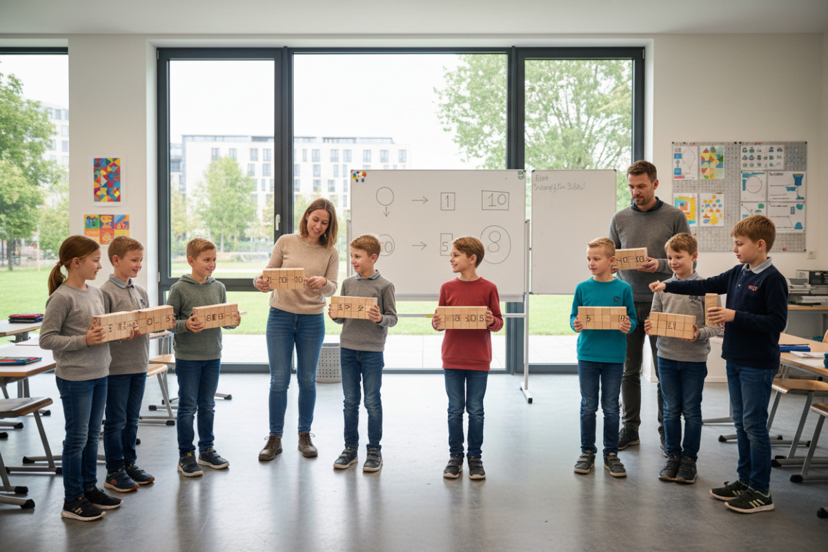 Abb. Gleich große Gruppen machen den Zusammenhang zwischen Malnehmen und Teilen sichtbar.