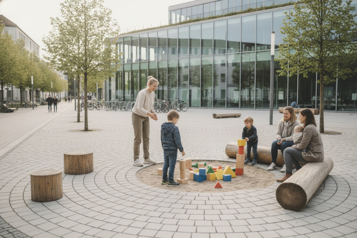 Abb. Ein übersichtlicher Platz mit wenigen Materialien lädt zu kleinen Lernstart ein.