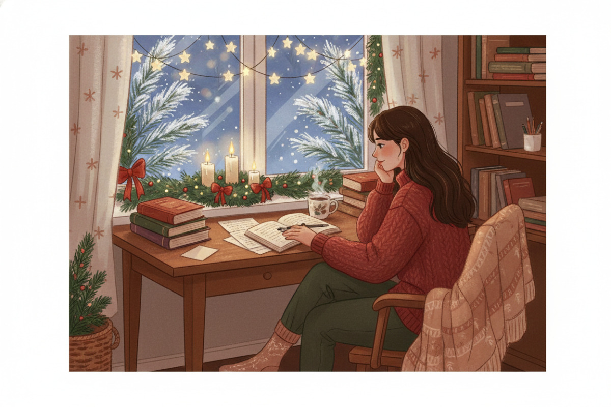 Abb. ruhige Lernszene, wie sie in der Adventszeit gut tut.