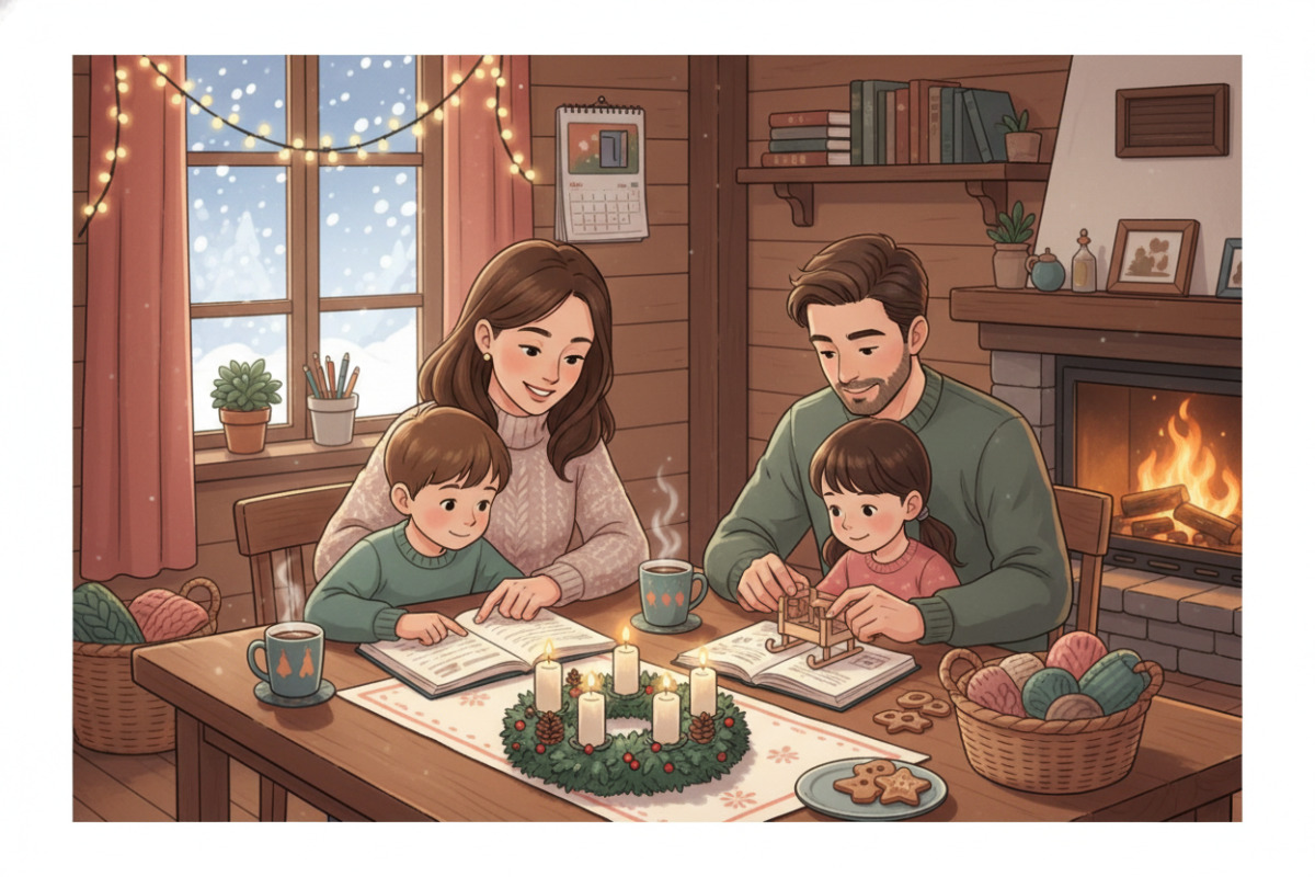 Momentaufnahmen, die zeigen, wie Lernen im Advent ruhig, gemeinsam und alltagstauglich gelingen kann
