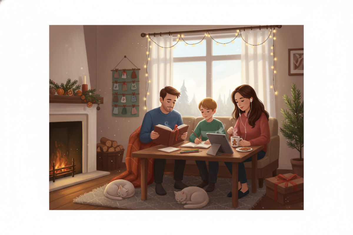 Momentaufnahmen, die zeigen, wie Lernen im Advent ruhig, gemeinsam und alltagstauglich gelingen kann