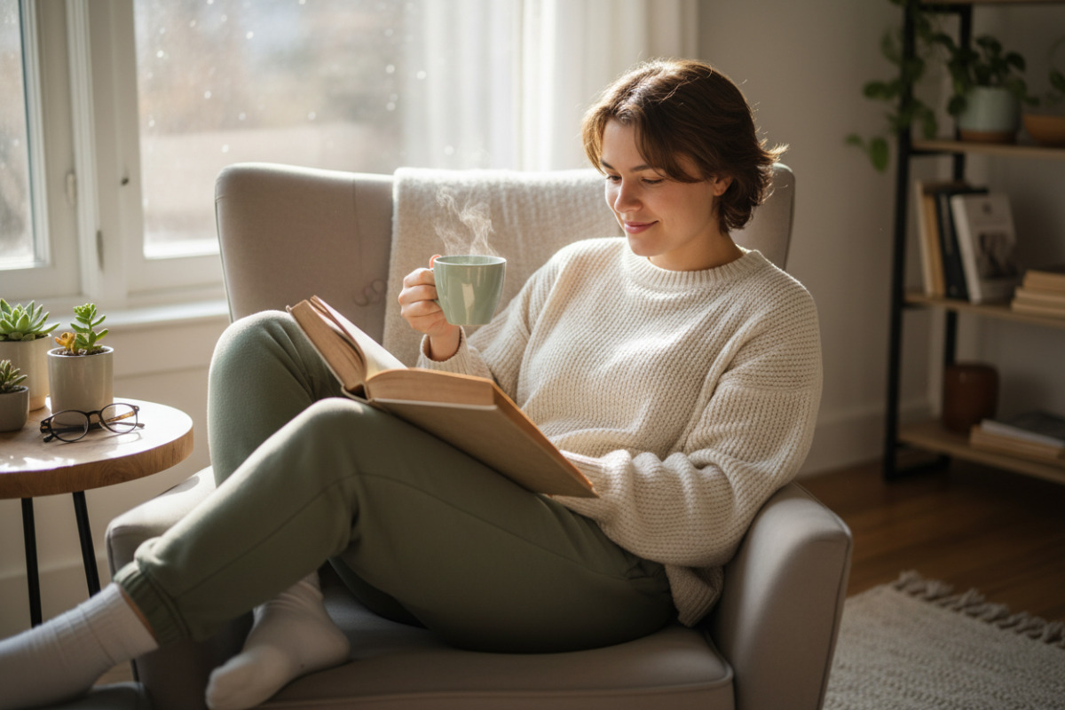 Abb. entspannte Lernsituation, in der Lesen nicht wie ein zusätzlicher Druck wirkt.