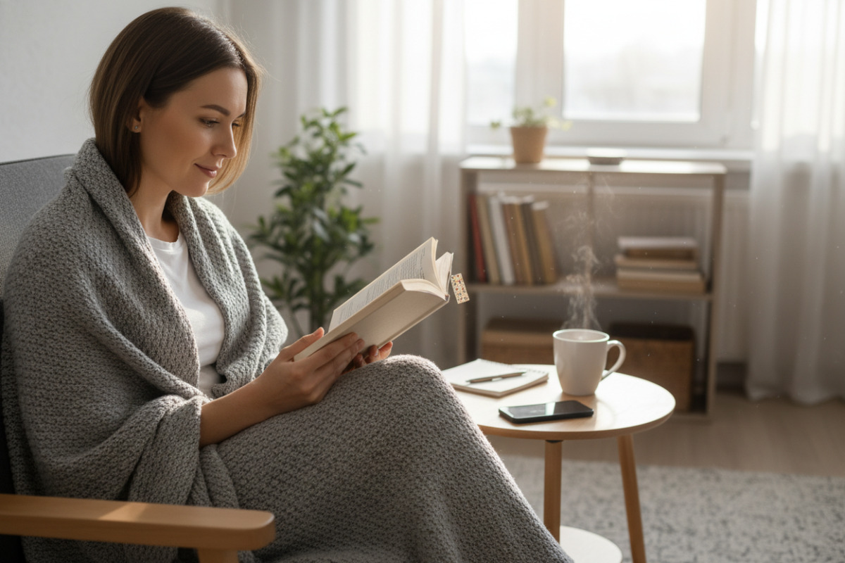 Alltagsszenen, die zeigen, wie Lesen mit kleinen Routinen, weniger Ablenkung und kurzer Reflexion leichter werden kann