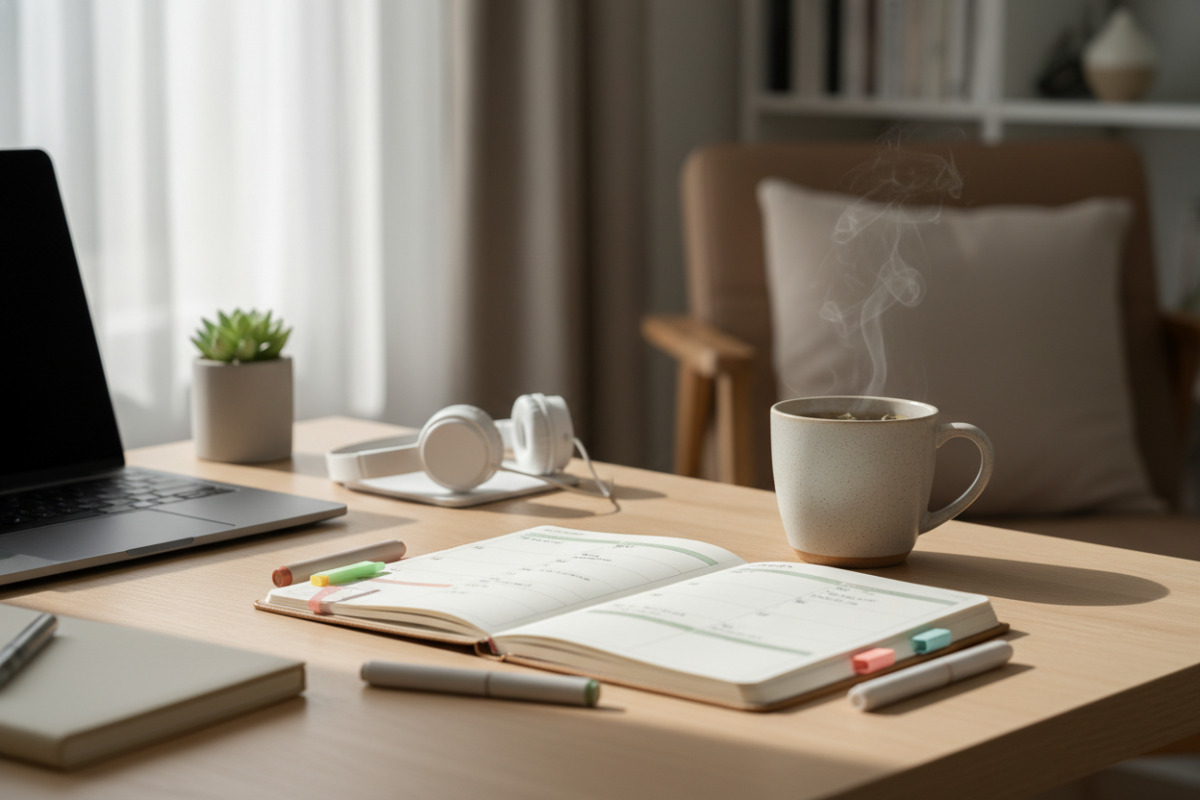 Abb. gute Struktur lässt Luft Sie ordnet den Tag, ohne ihn zu überladen.