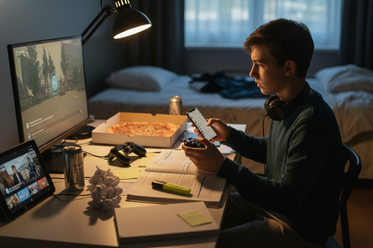 Abb. Wenn Lernen, Freizeit und Medien plötzlich miteinander konkurrieren.