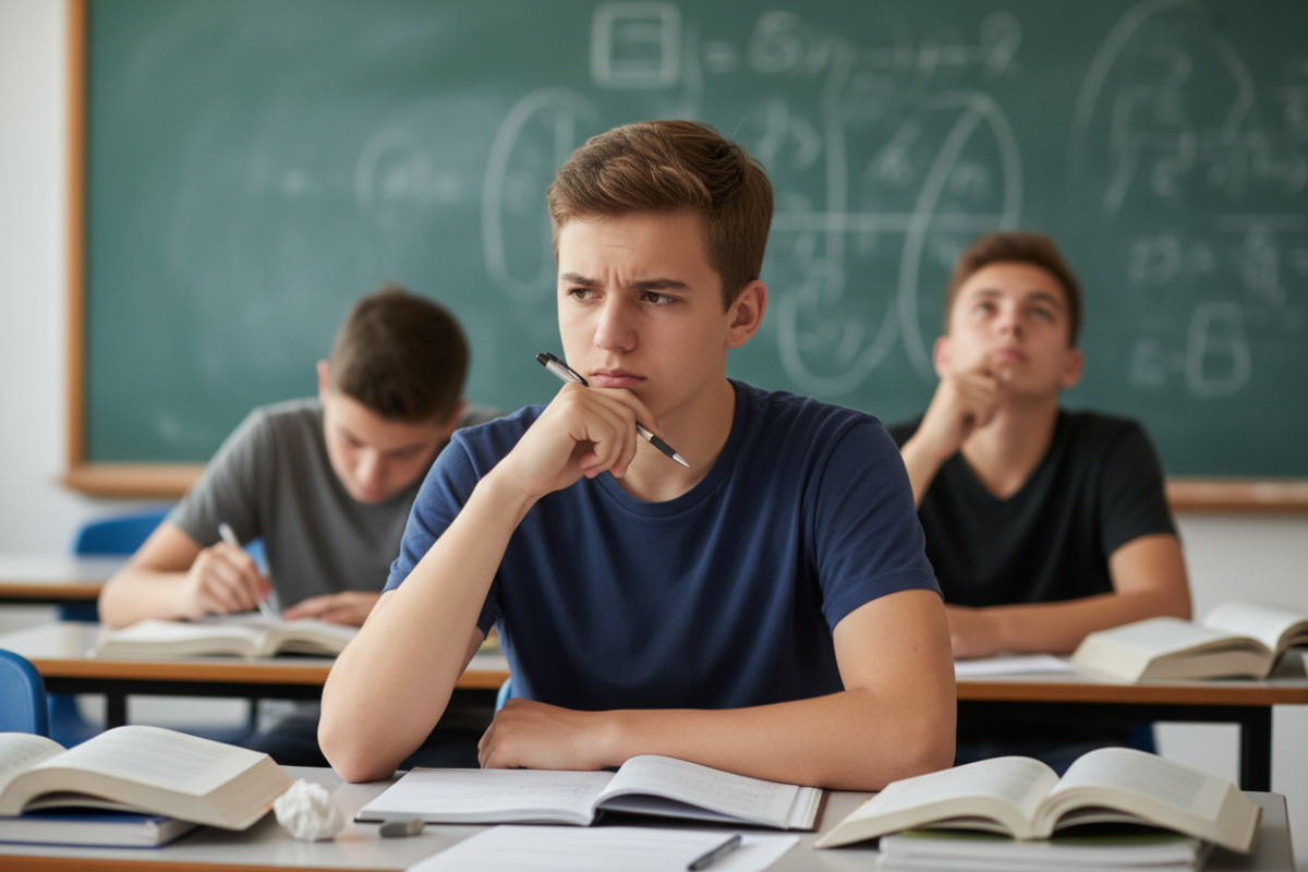 Abb. Nachdenken, Zögern, neu anfangen In der . Klasse ist das oft Entwicklung, nicht Faulheit.