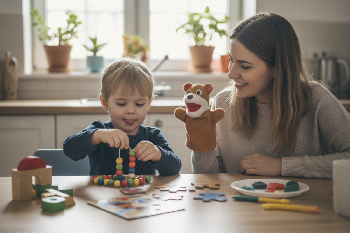 alltagstaugliche Aktivitäten, die Aufmerksamkeit, Sprache und Feinmotorik spielerisch fördern ohne Druck und mit viel