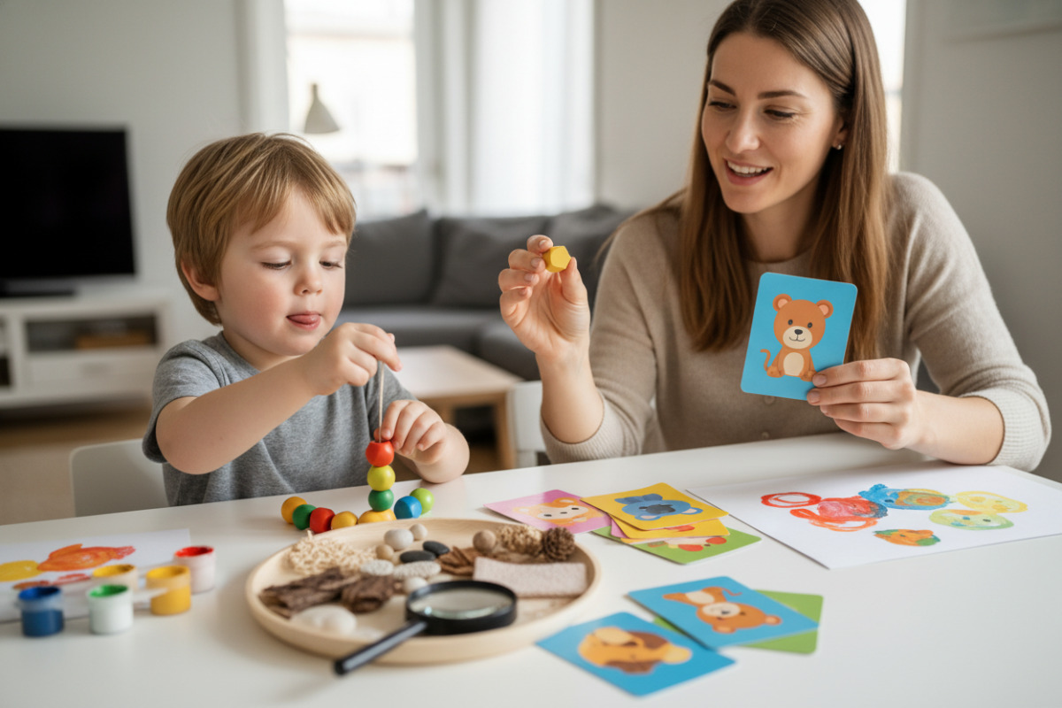 alltagstaugliche Aktivitäten, die Aufmerksamkeit, Sprache und Feinmotorik spielerisch fördern ohne Druck und mit viel