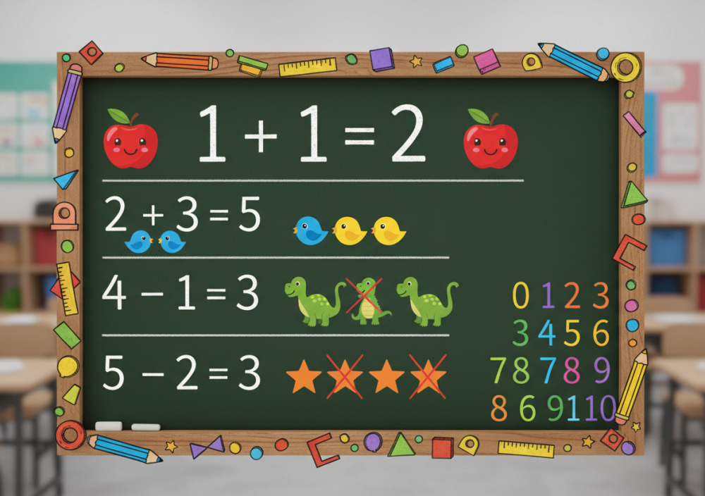 Grundlegende Zahlen und Rechenaufgaben für Erstklässler