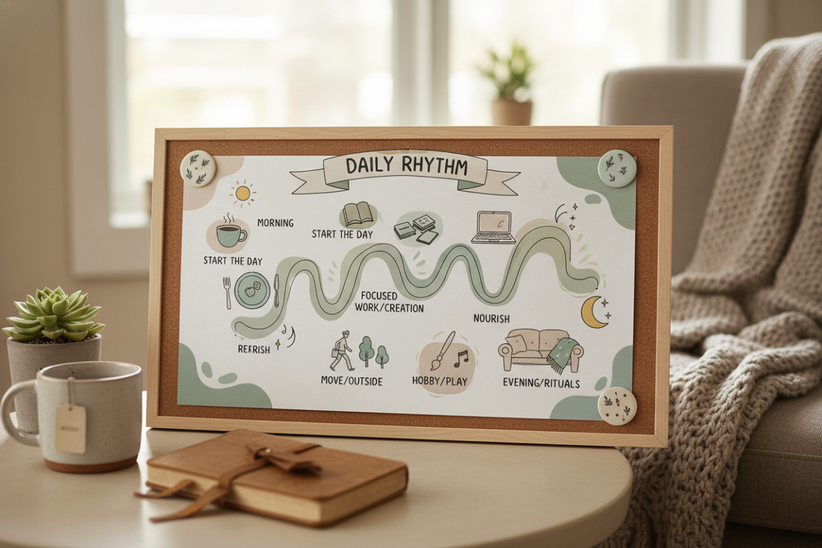 Abb. wiederkehrende Struktur hilft, ohne dass der Tag durchgetaktet sein muss.