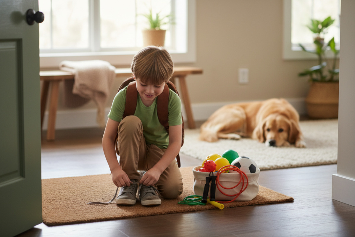 Abb. Ein kleines Ankommens-Ritual trennt Schule und Freizeit.