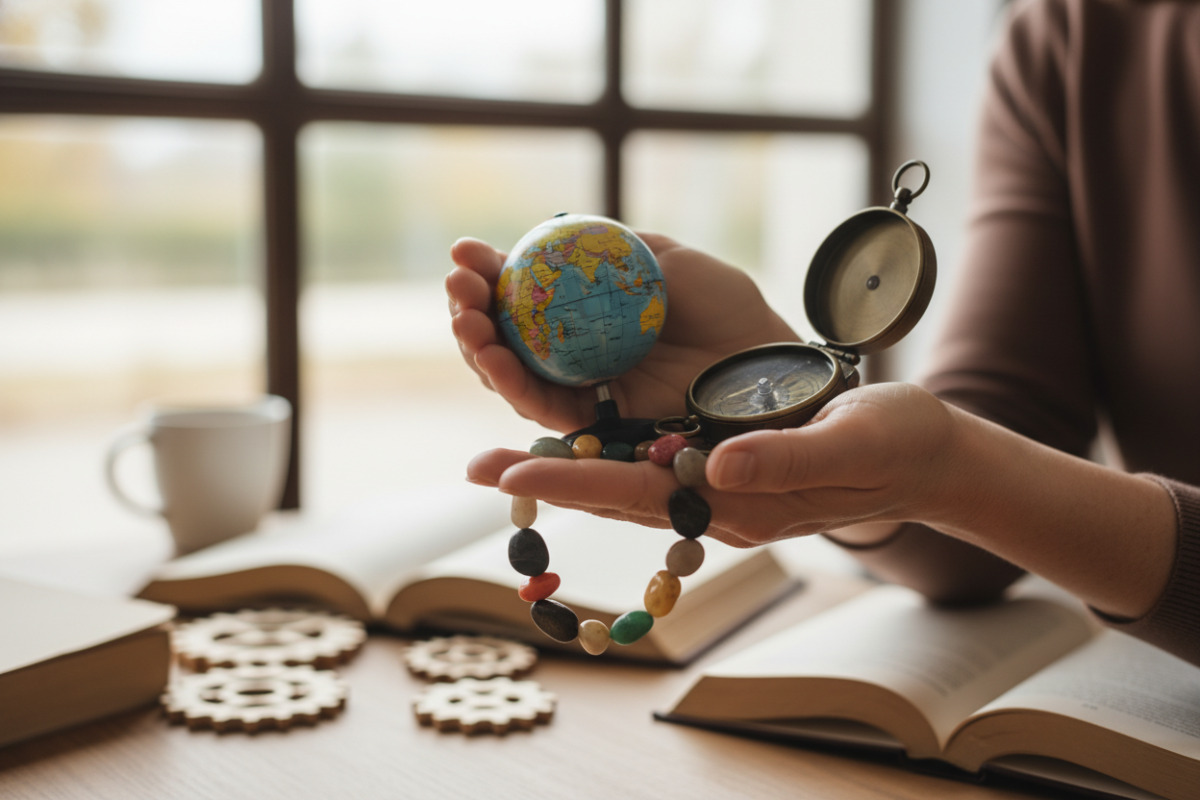 Abb. Mit Dingen in der Hand werden leichter verständlich.