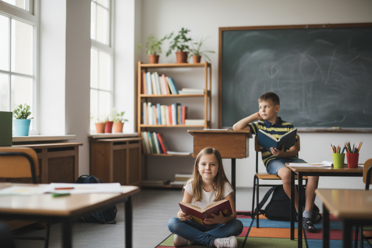 Abb. Ein ruhiger Moment im Klassenzimmer kann Lesemut entstehen lassen.