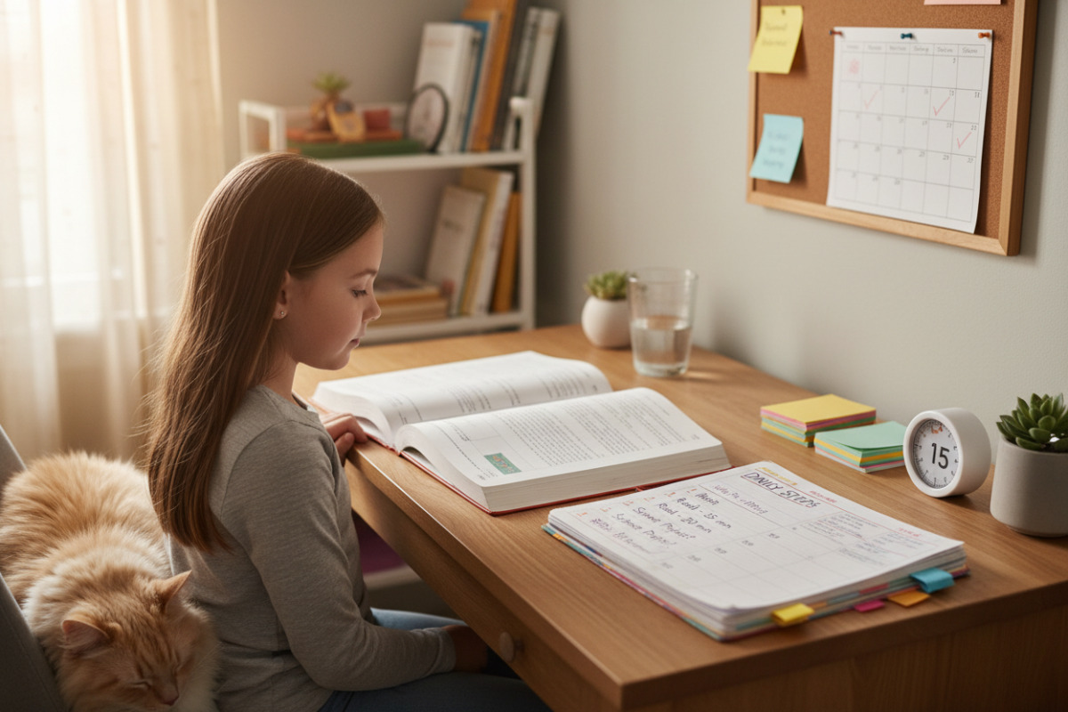 , die zeigen, wie Lernen zu Hause in kleinen, machbaren Schritten gelingen kann.