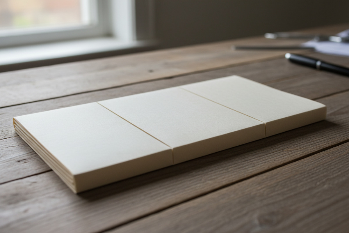 Abb. Ein Streifen wird erst gedrittelt und dann halbiert.