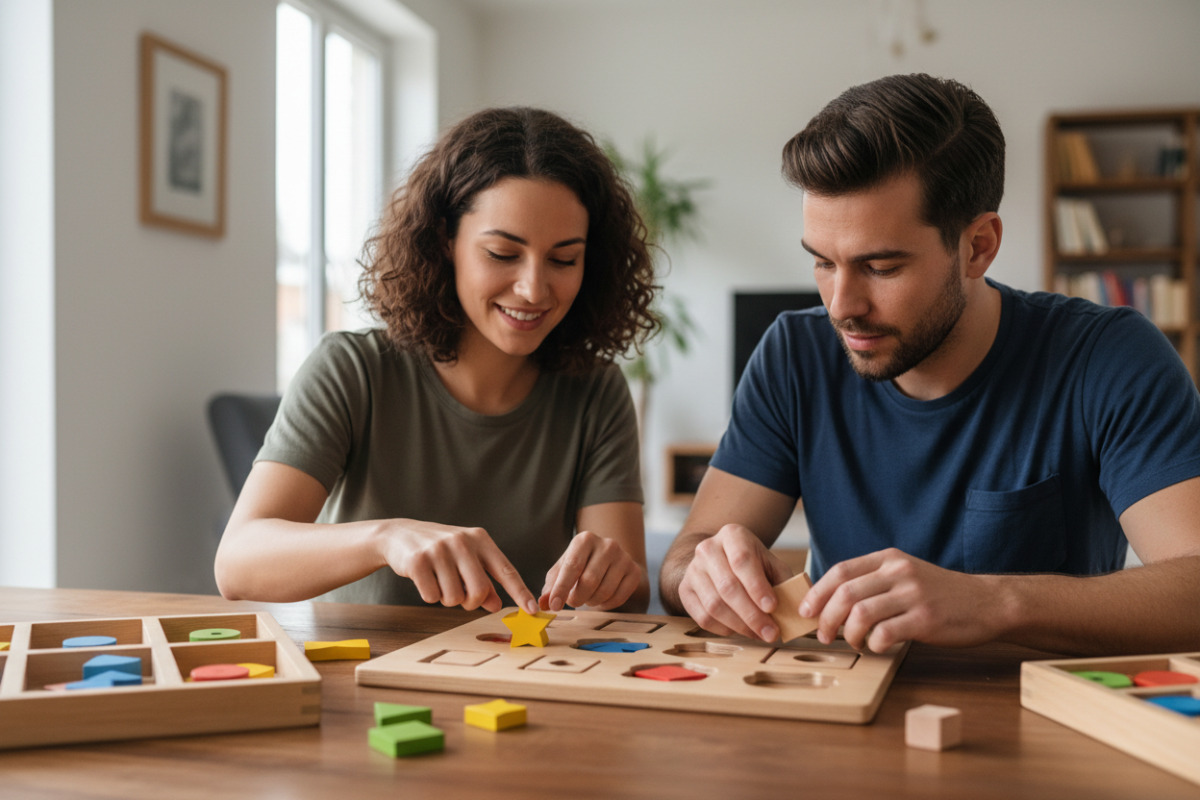 Abb. Gemeinsam sortieren hilft, Formen sicher zu erkennen.