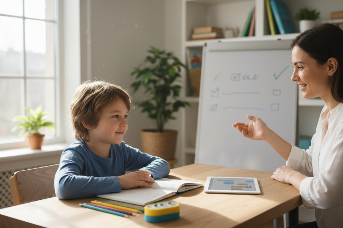 Abb. Kurze Lernzeiten mit klarer Struktur entlasten Kinder.