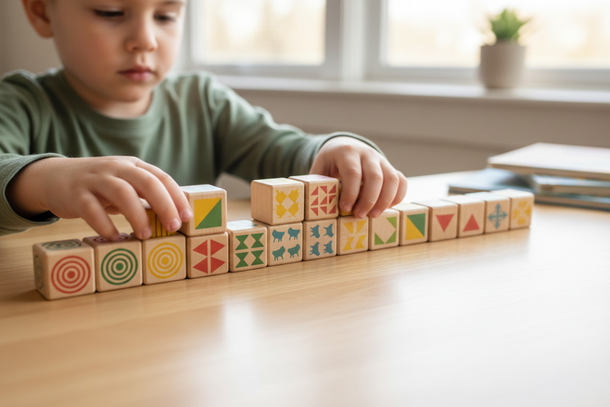 Abb. Reihen bilden und ordnen trainiert Logik und Zahlvorstellung.