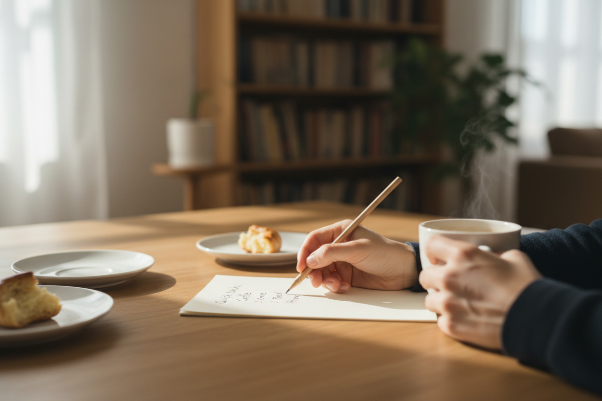 Abb. Ein ruhiger Moment am Tisch kurze Aufgaben gelingen oft besser als lange Erklärungen.