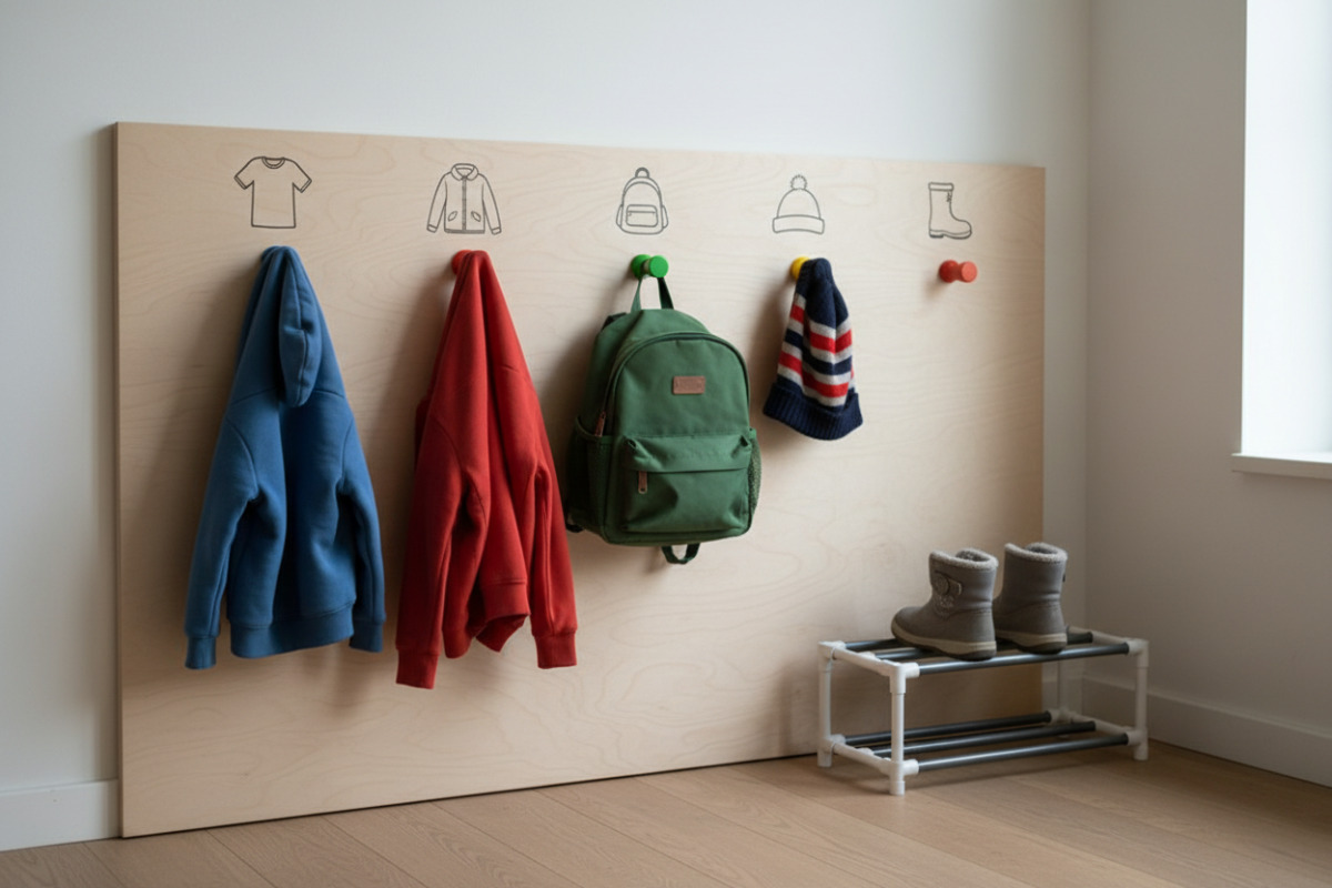 Abb. feste Reihenfolge am Garderobenplatz spart Diskussionen und Denkaufwand.