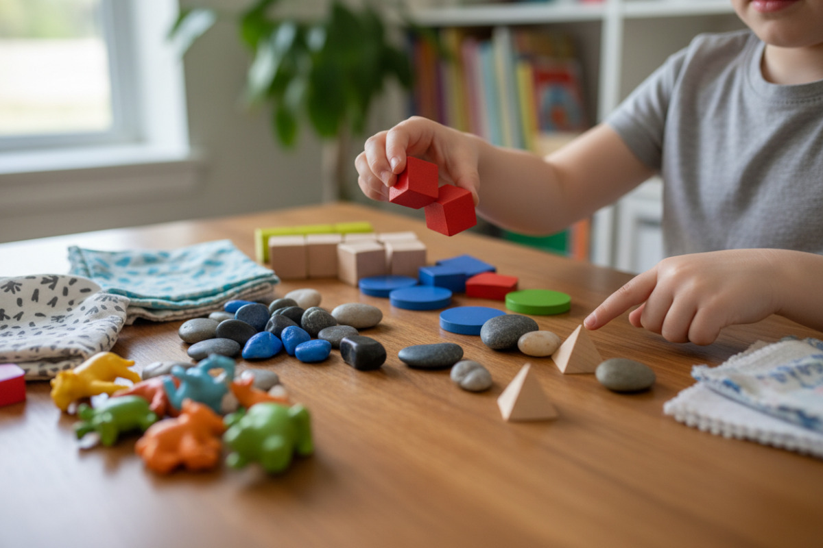 Abb. Beim Sortieren und Vergleichen entstehen erste Mathe-Ideen ganz nebenbei.