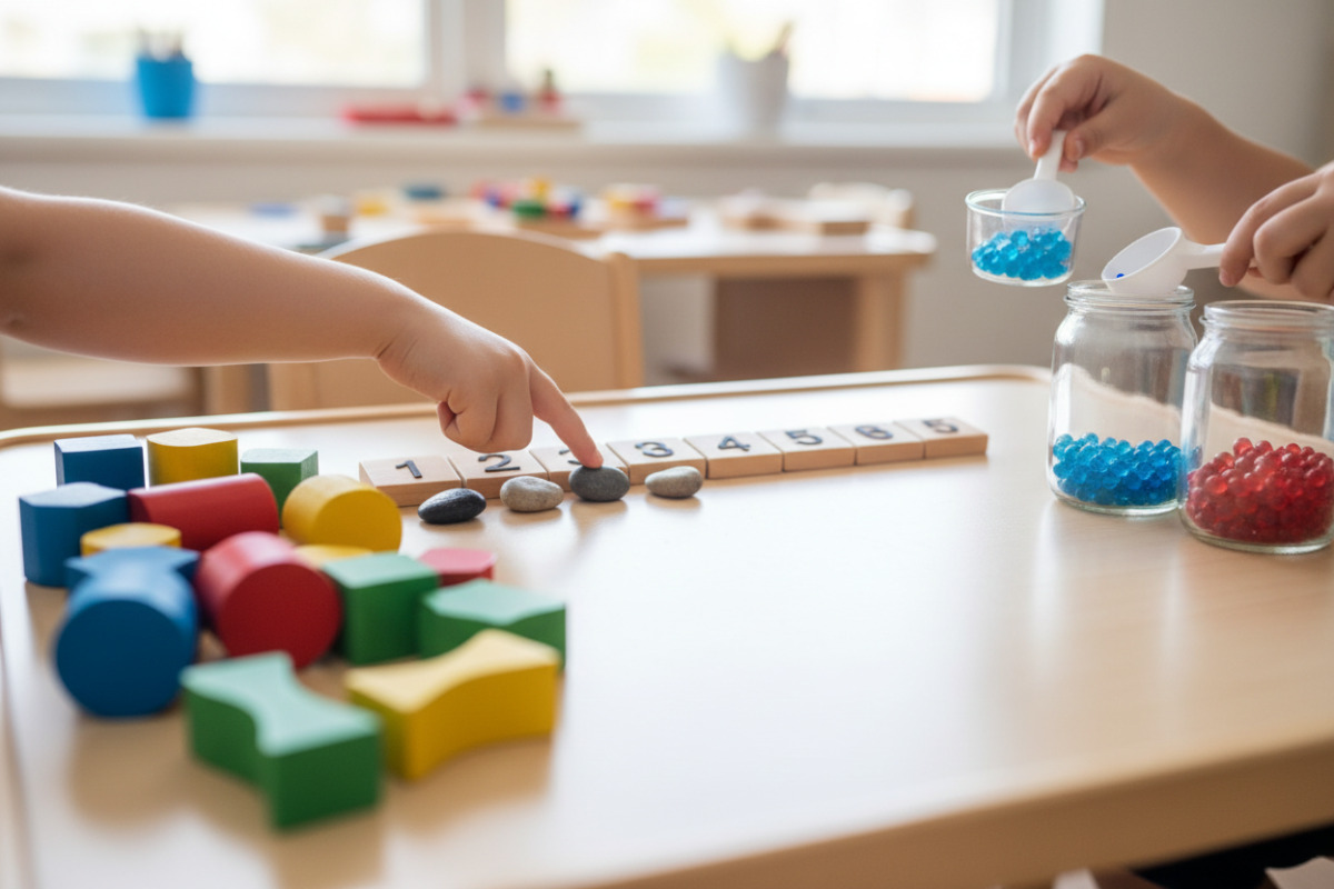Abb. Sortieren, zählen, vergleichen das sind echte Vorschul-Matheaufgaben.