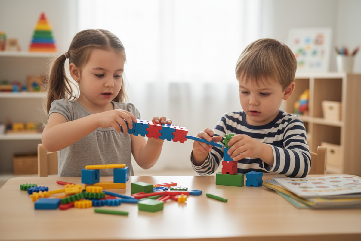 Abb. Mengen und verbinden ein wichtiger Übergang Richtung Schule.