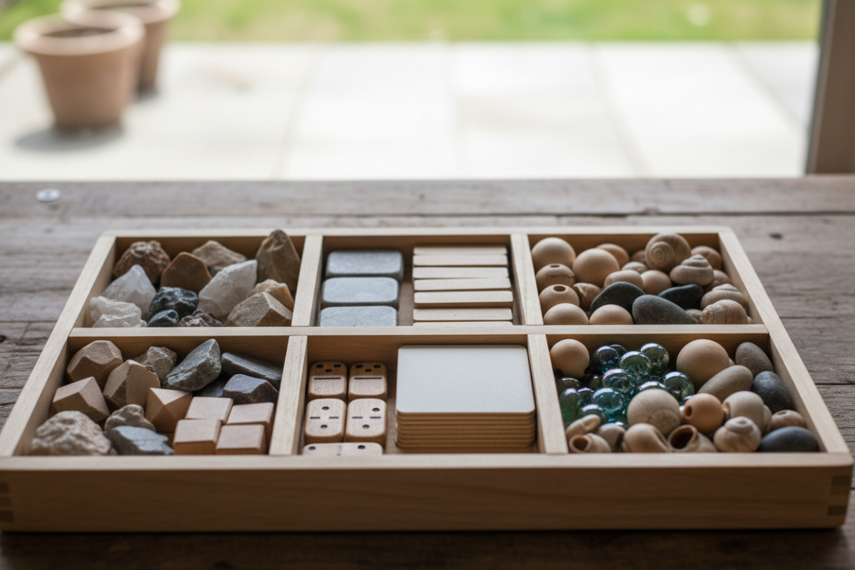 Abb. Sortieren nach Merkmalen macht Unterschiede sichtbar Ecken, Seiten und Rundungen.