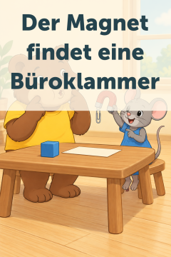 Der Magnet findet eine Büroklammer