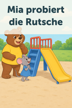 Mia probiert die Rutsche