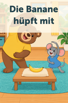 Die Banane hüpft mit