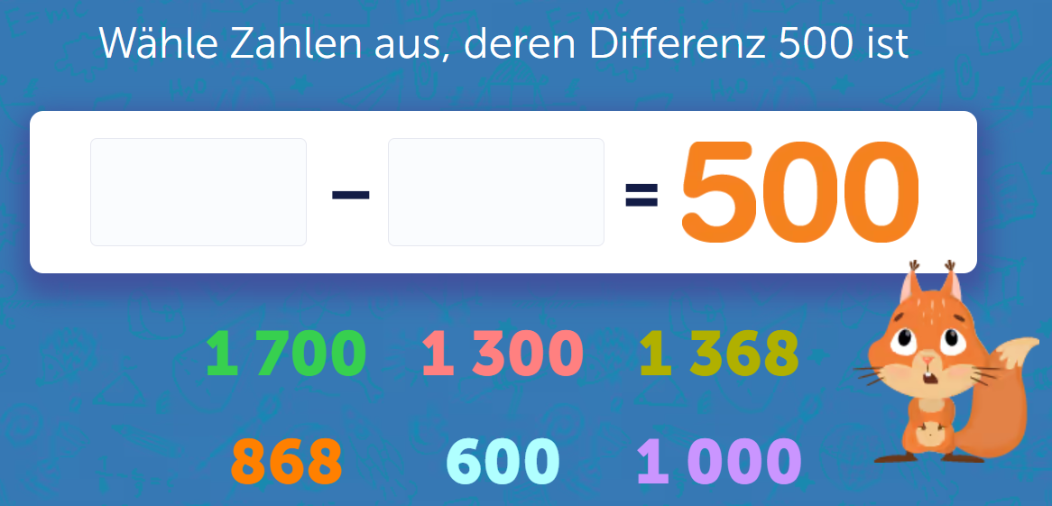 Differenz finden – Matheaufgabe Klasse 4 – Schlaumik.de