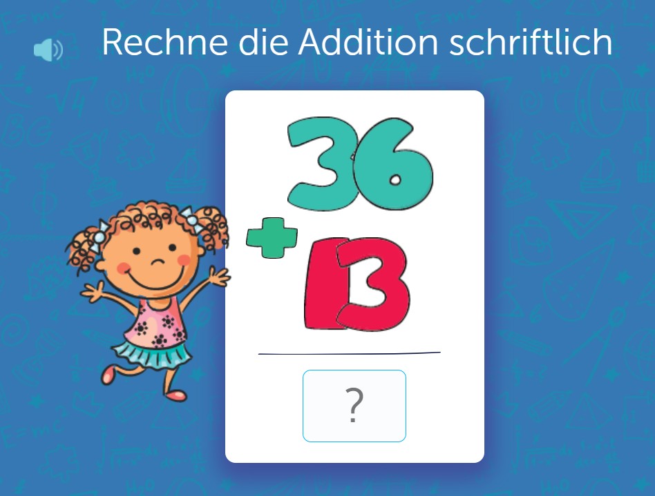 Matheübung Grundschule – Addition in Spalten mit zweistelligen Zahlen